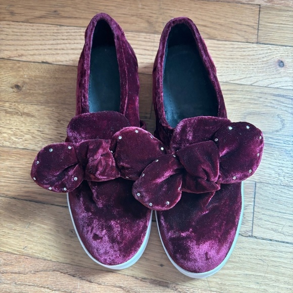 Rebecca Minkoff Stacey Velvet Studded Bow Slip-On Sneakers - Picture 9 of 16